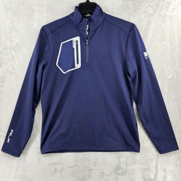 Polo Ralph Lauren RLX Performance 1/4 Zip Pullover Jacket Mens Medium Blue - Picture 1 of 6